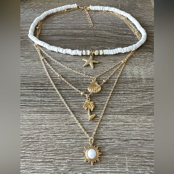 Bohemian multi layered necklace A372 - Picture 4 of 4